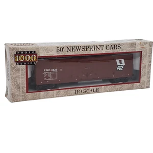 Proto Series 1000 HO 50' PGE Newsprint Box Car Limited Edition Maroon Red 4625 - Bild 1 von 10