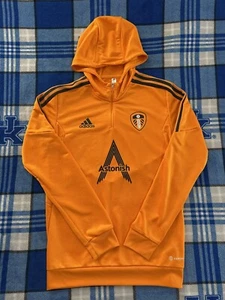 2022-23 Leeds United Player Issue 1/4 Zip Hoodie Jacke Herren Small S Orange Oj - Bild 1 von 7