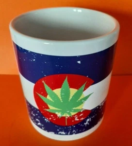 Marijuana MEGA Mug - Cannabis Flag Emblem - REDO White Ceramic 18 ozs, - Picture 1 of 6