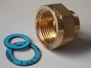 Muffennippel Reduktion IG 1" auf 3/4" AG beids. flachdichtend+Graphit Dichtungen - Picture 1 of 2