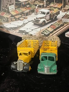 VINTAGE DINKY TOYS 25F Cattle Farm Truck Yellow + NO.343 DODGE CATTLE TRUCK - Picture 1 of 8