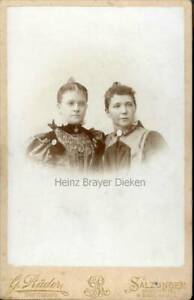 um 1900, Bild zweiner schöner Frauen, Atelier Räder, Salzungen,Badehaus tegen   