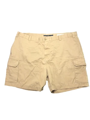 Nautica Men's Heavy Cotton Relaxed Fit Cargo Shorts Khaki (Big & Tall: 50W x 10) - Image 1 of 4
