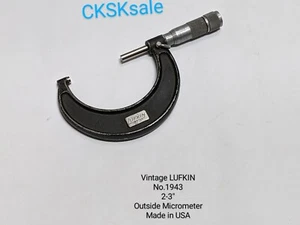 Vintage LUFKIN  No. 1943   2”-3" Outside Micrometer Made In USA (USED). - Picture 1 of 16