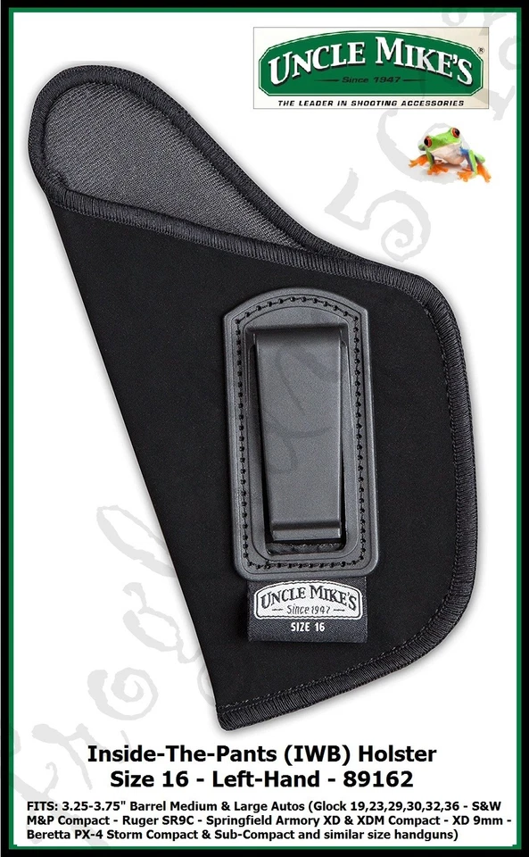 "Uncle Mike's Nylon Open Top Style Inside-The-Pant Holster, Black"