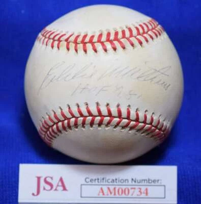 Eddie Mathews HOF 78 JSA Cert Autograph National League Signed Baseball - Image 1 of 2