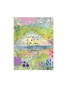 Aceo Original Painting Mountain Small Art By Kenna 2.5” X 3.5” Signed - Imagen 1 de 3