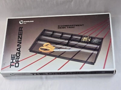 Bandeja organizadora vintage 1986 de plástico esterlina #299 marrón, nueva en caja original Foto 1 de 4