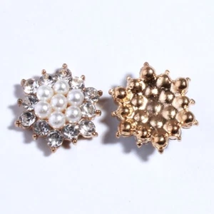 25PCS 17MM Fashi Pearl Rhinestone Button Wedding Invitations Wine Glass Decorate - Picture 1 of 3