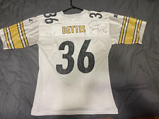 Jerome Bettis Autographed/Signed White Starter Jersey, Faded