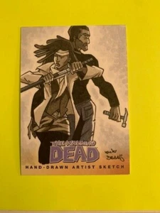 THE WALKING DEAD HAND-DRAWN ARTIST SKETCH 1/1 SET OF THE WALKING DEAD - Picture 1 of 2