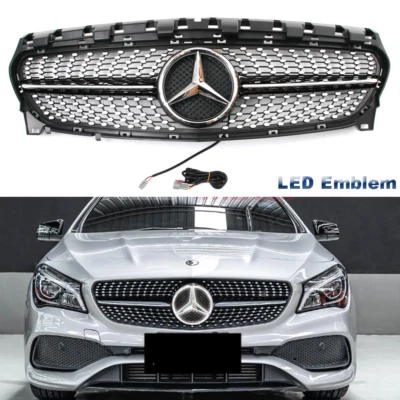 Front Grill Grille W/Led Emblem For Mercedes Benz W117 CLA200 CLA250 2013-2019 Foto 1 de 4