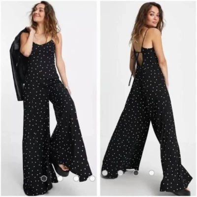 NUEVO SIN ETIQUETAS Free People Summer Jamboree Mono con estampado de lunares dispersos XS Foto 1 de 4
