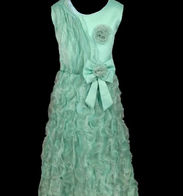 Mint Green Flower Girl Dress Sz 12 Birthday Recital Dance Wedding Pageant Party - Image 1 of 4