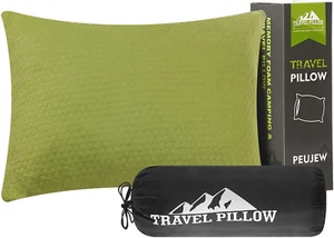 Travel Pillow Backpacking Pillow, Compressible Memory Foam Pillow Breathable Cov - Picture 1 of 12