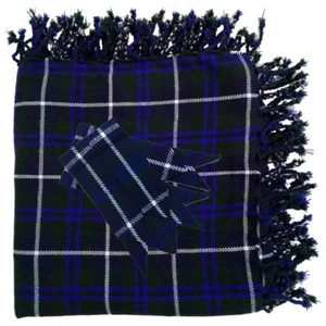 HW Kilt Fly Plaid Douglas Blue Tartan 48"X48"/fly plaid douglas tartan + Flashes - Picture 1 of 1