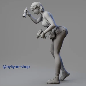 1/35 1/24 1/12 Unassembled Unpainted Resin Mechanic Girl Miniature Scene Figure - Picture 1 of 10