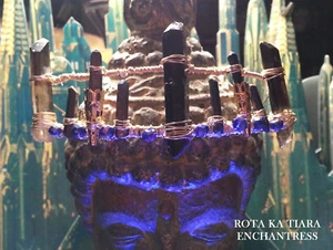ROTA KA TIARA: VERZAUBERIN NATÜRLICHER TOPAS QUARTZ, GOLDDRAHT, Tiara, Kopfschmuck, - Bild 1 von 7