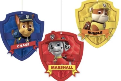 Decoraciones de panal de patrulla canina ~ bolas de panal de patrulla canina suministros de fiesta ~ 3 quilates Foto 1 de 2