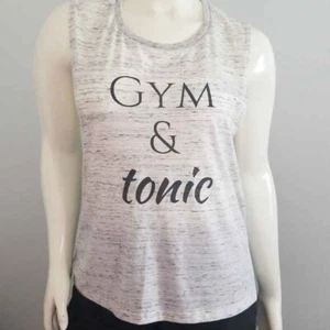 Women's Athletic Tank Top L Bella+Canvas Gym & Tonic Light Gray - Picture 1 of 6