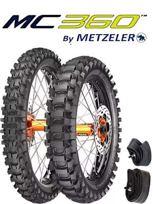JUEGO NEUMÁTICOS METZELER 90/90-21 DELANTEROS 110/90-19 TRASEROS MC360 + TUBOS MIDHARD KTM Foto 1 de 4