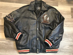 Vintage Indian Men Black Leather Motorcycle Jacket Size XL - Picture 1 of 10