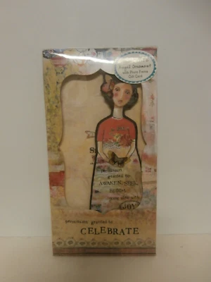New Demdaco Kelly Rae Roberts Celebrate Angel Ornament & Photo Frame Gift Card - Image 1 of 3