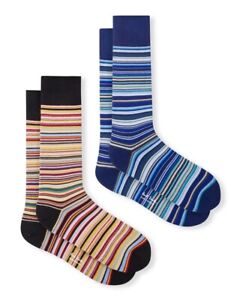 NWT Paul Smith 2-pair pack signature multi-stripe socks. Made in England. Nice!