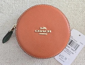 Cartera de cambio de estuche de monedas naranja COACH cuero naranja especias CAN29 NUEVA CON ETIQUETAS - Imagen 1 de 7