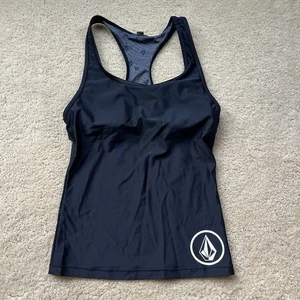 Volcom Damen Simply Core schwarz Racerback Tankini Schwimmen Oberteil - S - EUC - 50+ UPF - Bild 1 von 8