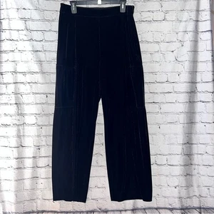 Anzughose mit weicher Umrandung schwarz Samt weites Bein Größe Large - Bild 1 von 6