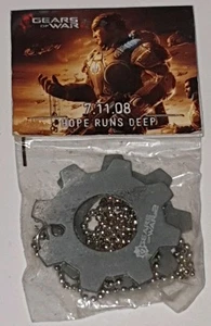 Raro Collar Promocional Gears of War 2 Etiquetas Enganche Oficiales 2008 GoW SELLADO NUEVO - Imagen 1 de 5