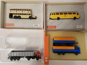 (4) Camiones Wiking N 1:160 Persil de doble cubierta y Mercedes, grava y plataforma baja - Imagen 1 de 2