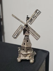 Estatuillas antiguas holandesas en miniatura de plata esterlina de molino de viento con patas (ver fotos) - Imagen 1 de 24