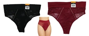 INC International Concepts Intimates Hi-Waist Solid Color Lace Thong Panty NWT - Picture 1 of 3