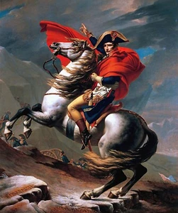 Napoleon überquert die Alpen Gemälde von Jacques Louis David Reproduktion - Bild 1 von 3