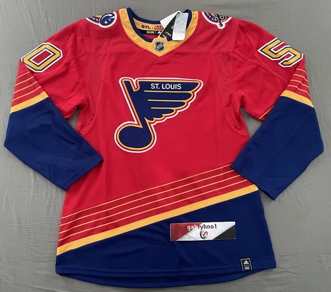 Adidas St. Louis Blues Jordan Binnington Adizero Reverse Retro Jersey Size 46 Cover