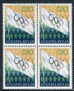 1394 - Yugoslavia 1970 - Olympic Games - Flag - MNH Block of 4 - Picture 1 of 2