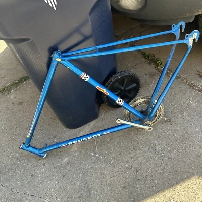 Vintage 1970s PEUGEOT Blue Cadre Allege Racing Bicycle Bike FRAME - Image 1 of 4
