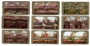 OFFERTA: antiche carte stampate STEREOVIEW ROOSEVELT + FIERA MONDIALE DI SAN LOUIS - Foto 1 di 7