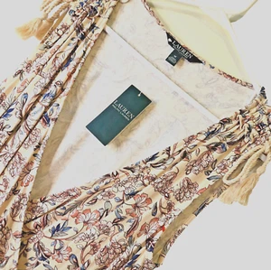 Lauren Ralph Lauren Maxi Dress M Slvless Pink Floral Dainty Feminine Cottage NWT - Picture 1 of 9