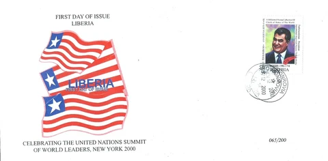 FDC Cover #065 USA UN World Leaders MNH Turkmenistan Pres Saparmurat Niyazov Cover