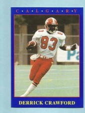 1990 JOGO CFL Football Derrick Crawford #168 Stampeders Memphis State NM/MT