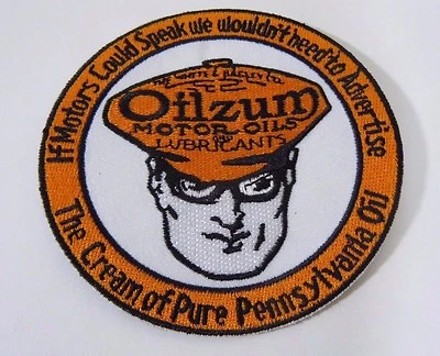 OILZUM Motor Oil Embroidered Iron On Uniform-Jacket Patch 3.5" Disc - Image 1 of 2