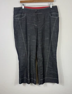 Taking Shape pants women's dark grey mid rise wide leg pockets Size 16 Plus - Picture 1 of 11