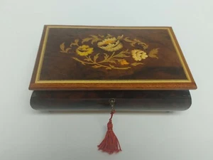 High Gloss Italian Hand Crafted Inlaid Musical Jewelry Box w/ Key "Love Story"   - Picture 1 of 11