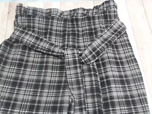 Shein Women’s Belted Brown Plaid Slacks Pants Size L Runs Small - Picture 1 of 9