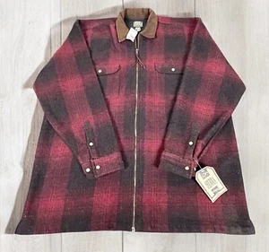 New Vtg Sierra Pacific Shirt Jacket Men's Large Wool Blend Buffalo Plaid Shacket - Picture 1 of 15