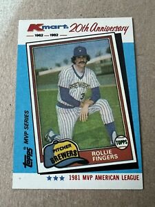 1982 Kmart 20th Anniversary #40 Rollie Fingers Milwaukee Brewers Baseball Card