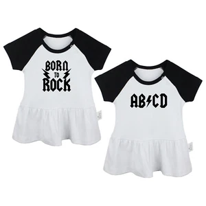 Pack of 2, Born To Rock & AB CD Rock Band Dress Infant Baby Girls Princess Dress - Bild 1 von 18